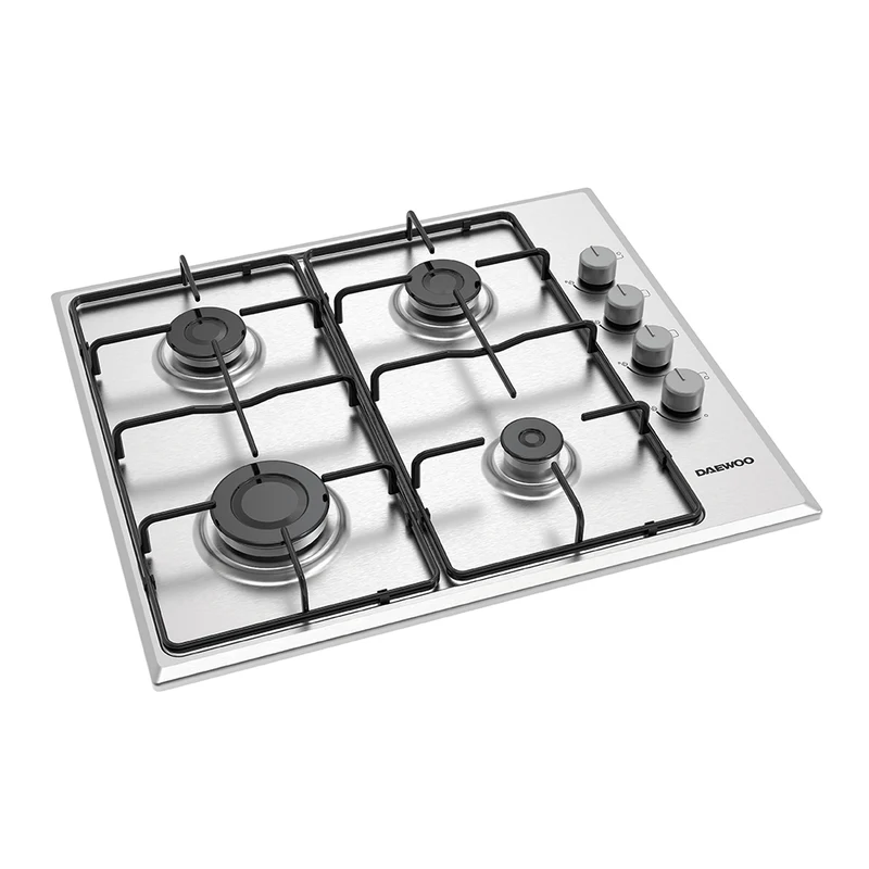 Daewoo BH6GK40BNL-ES Built-In 60cm Gas on Glass Hob, Knob Control