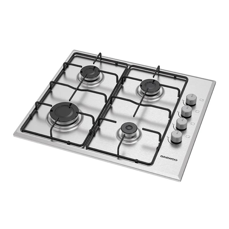 Daewoo BH6GK40BNL-ES Built-In 60cm Gas on Glass Hob, Knob Control