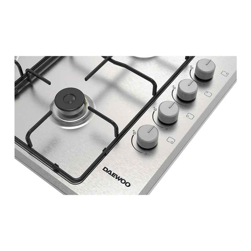 Daewoo BH6GK40BNL-ES Built-In 60cm Gas on Glass Hob, Knob Control
