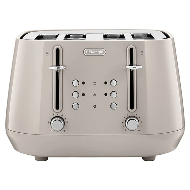 4 Slice Eclettica Toaster Biscuit Beige