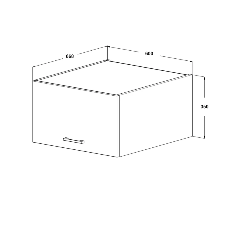 Roomart Aufsatzschrank C60 - 60 cm, Klappschrank mit Gasdruckklappe, in 3 Farben