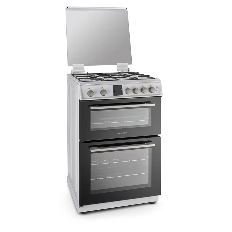 Montpellier MDOG60LW 60cm Gas Double Oven With lid White - LPG Jets Included