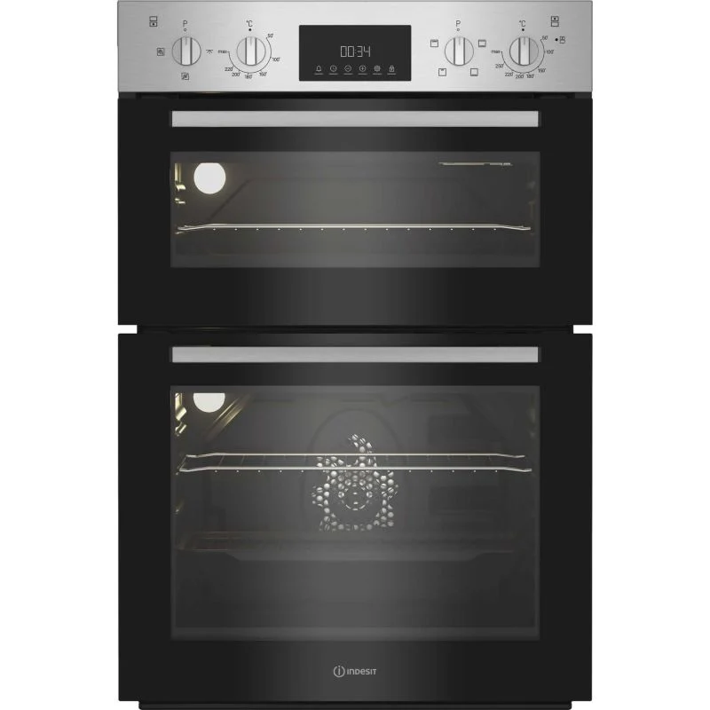 Indesit DII 10D IX Built-In Electric Fan Double Oven - Stainless Steel