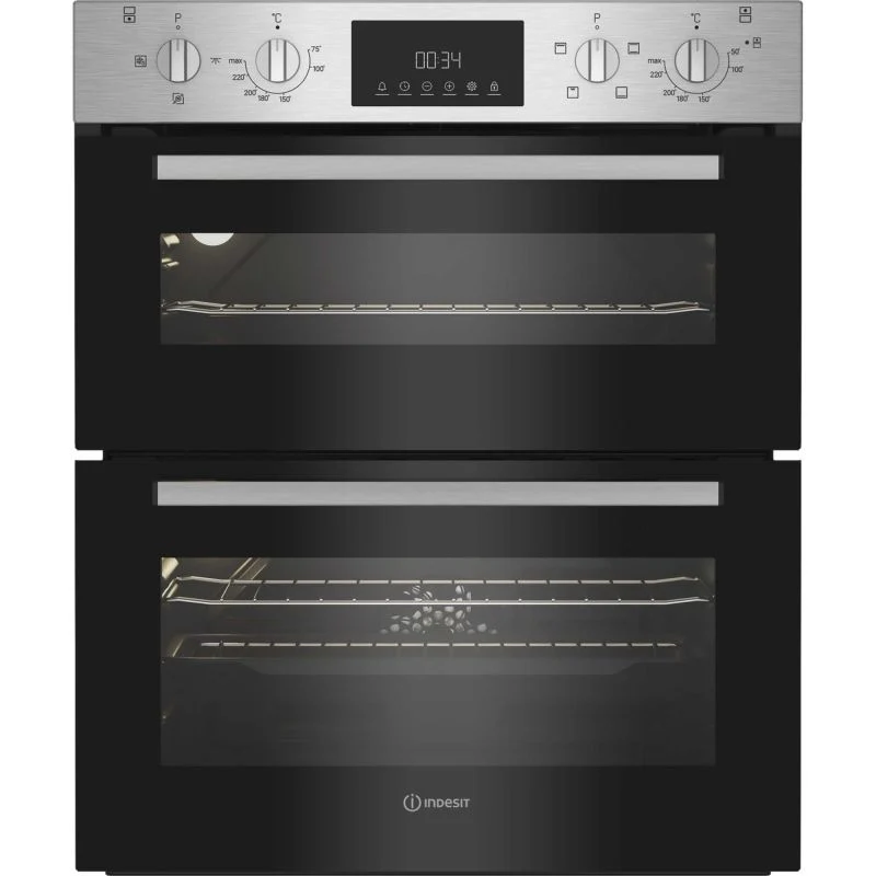 Indesit DUI 10D IX Built-Under Electric Fan Double Oven - Stainless Steel