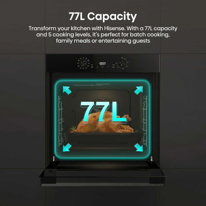 Hisense BI622ABPGUK Hi2 77L Built-in Electric Steam Oven - Black