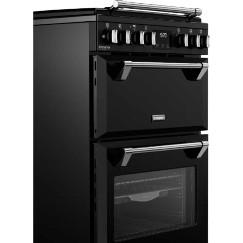 Stoves Richmond Deluxe 60DF 60cm Dual Fuel Double Oven Cooker - DXMRARICH60DFBLK