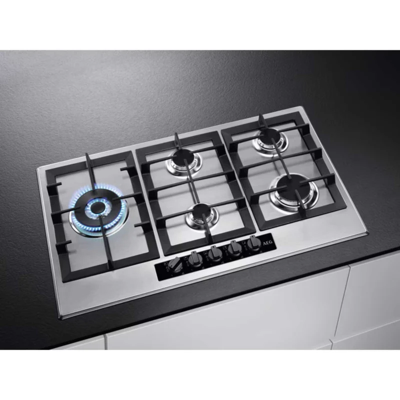 AEG HGB95522YM 6000 Slim Line 90cm 5 Burner Gas Hob - Stainless Steel