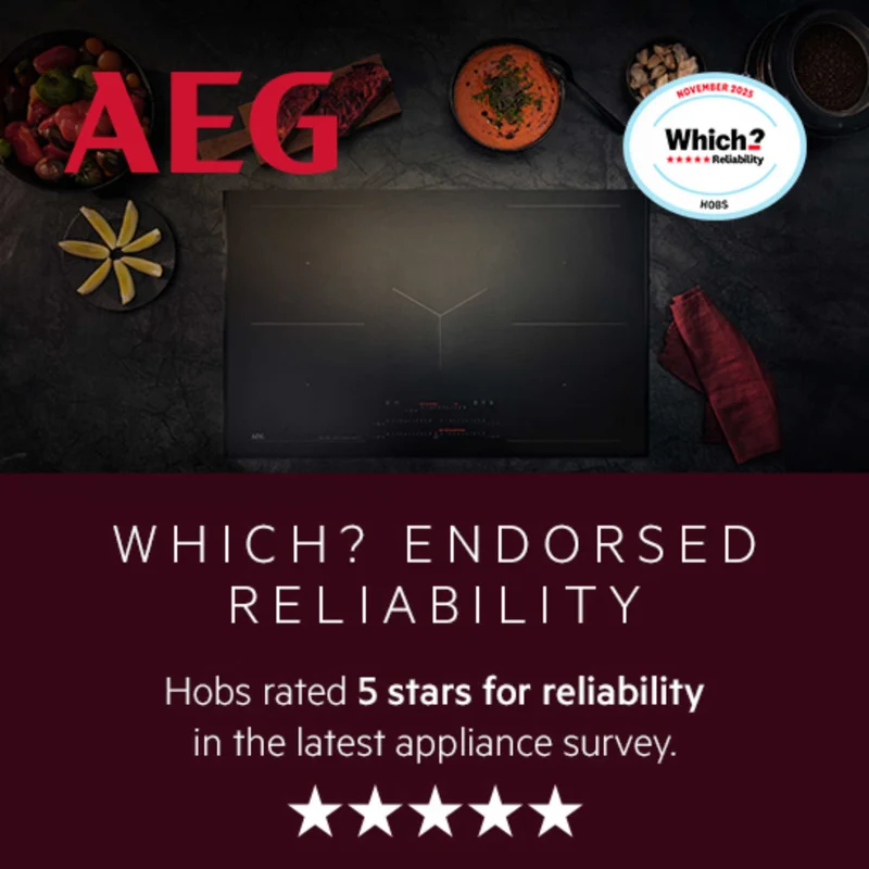 AEG HGB95522YM 6000 Slim Line 90cm 5 Burner Gas Hob - Stainless Steel