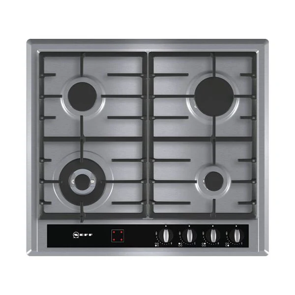 NEFF 600mm Gas Hob with Bevelled Oval Controls in Stainless Steel