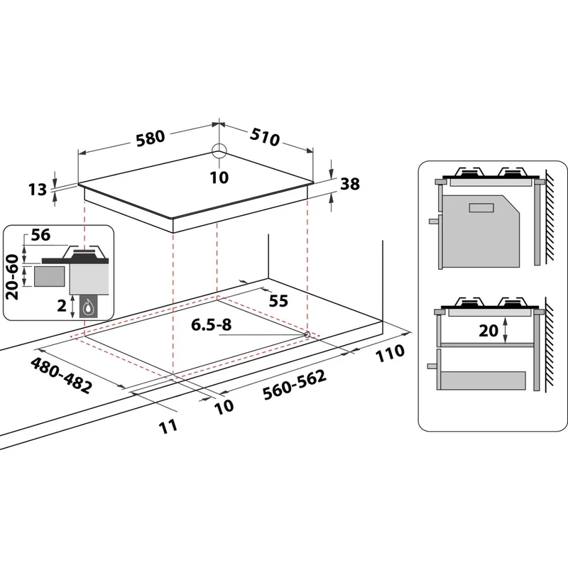 Hotpoint PPH 60G DF IX UK 60cm 4 Burner Gas Hob - Silver