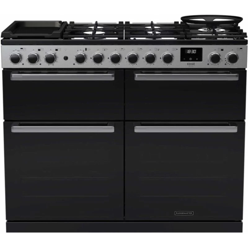 Rangemaster Edge Deluxe 110 110cm Dual Fuel Range Cooker - EDDLB110DFGBLK/CM1
