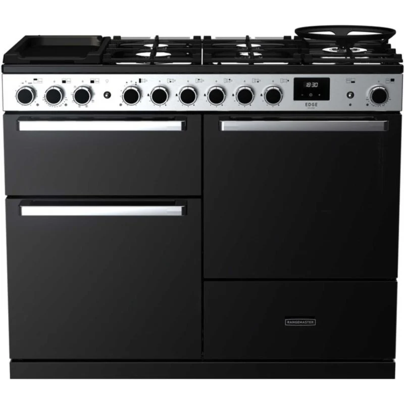 Rangemaster Edge Deluxe 110 110cm Dual Fuel Range Cooker - EDDLO110DFGBLK/CM1