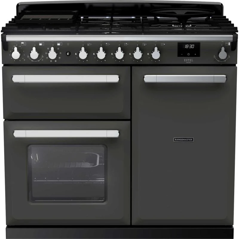 Rangemaster Estel Deluxe 100 100cm Dual Fuel Range Cooker - ESDL100DFPSLT/CM1