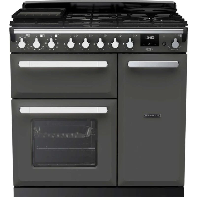 Rangemaster Estel Deluxe 90 90cm Dual Fuel Range Cooker - ESDL90DFPSLT/CM1