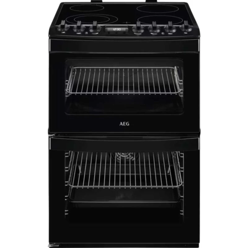 AEG 6000 SteamBake 60cm Electric Double Oven Cooker - CCB6741ACB