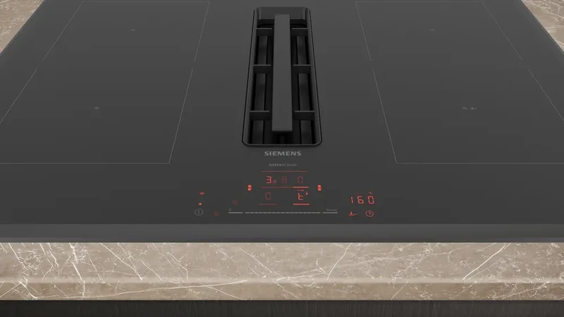 Placa de inducción con extractor integrado 80 cm sin perfiles