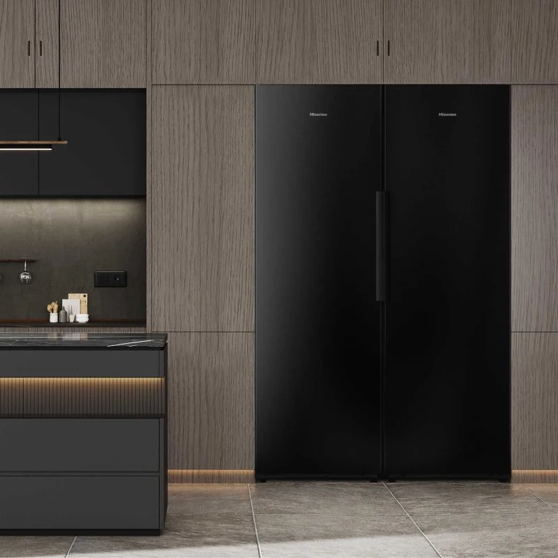 Hisense Hi5 Tall Larder Fridge Auto Defrost- Black Glass - RL5K370GSFC