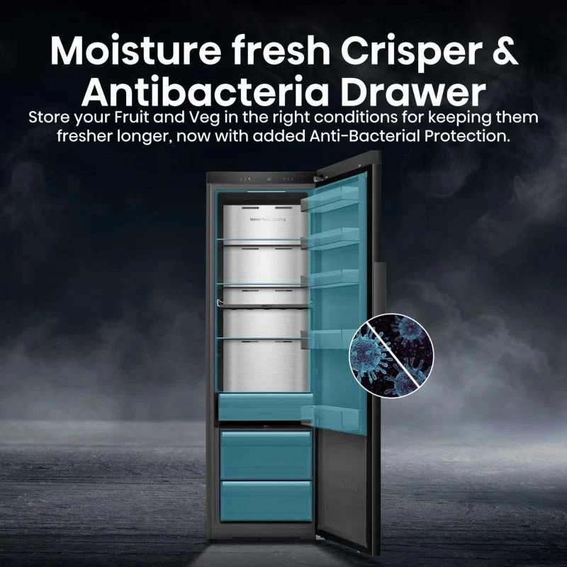Hisense Hi5 Tall Larder Fridge Auto Defrost- Black Glass - RL5K370GSFC