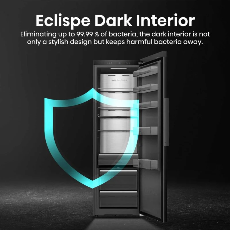 Hisense Hi5 Tall Larder Fridge Auto Defrost- Black Glass - RL5K370GSFC