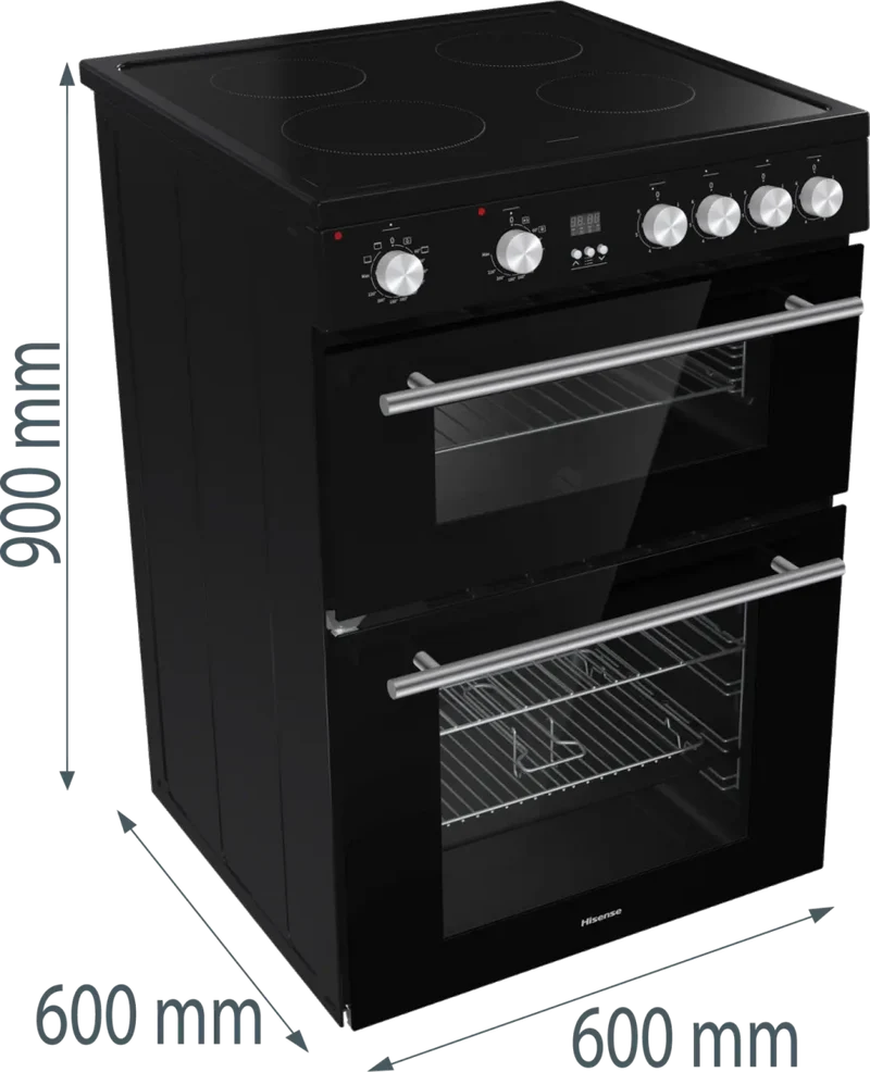 Hisense HDE3211BBUK Electric Cooker with Ceramic Hob - Black
