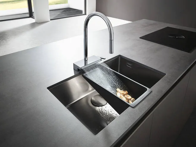 Mezclador monomando de cocina 170, ducha extraíble, 3jet sin sBox Aquno Select M81