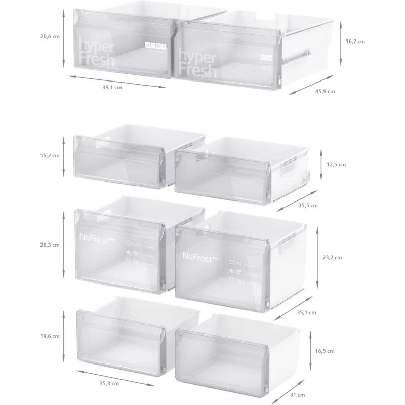 Siemens iQ300 American Style Fridge Freezer 50/50 Total noFrost - Stainless Steel - KF96NVPEAG