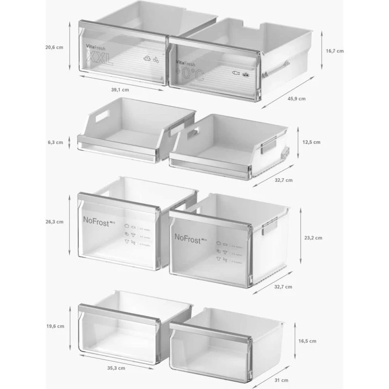 Bosch Series 6 American Style Fridge Freezer 50/50 Total No Frost - Brushed Steel - KFD96APEA