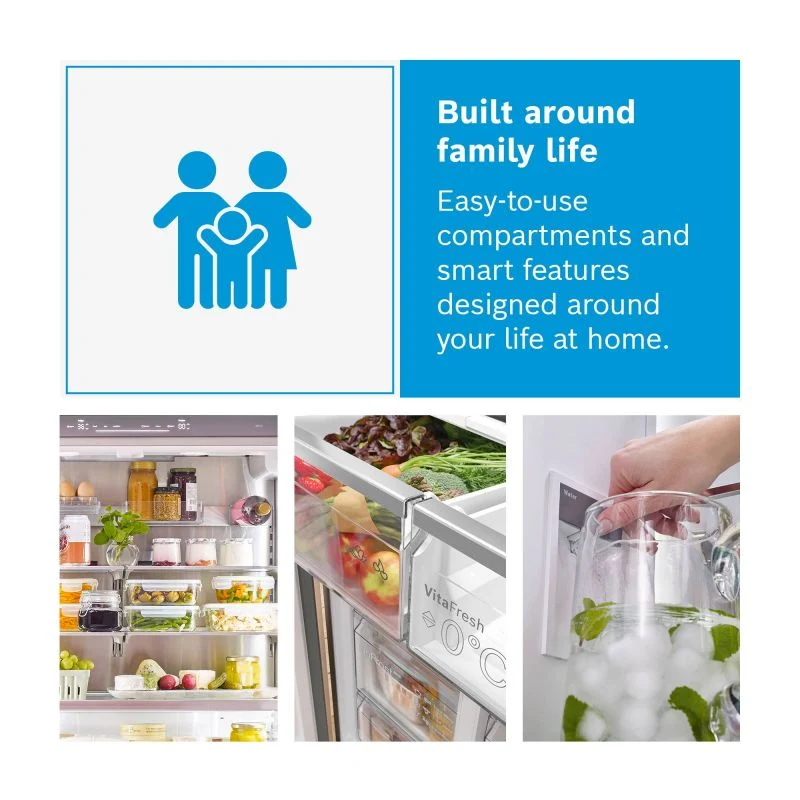 Bosch Series 8 American Style Fridge Freezer 60/40 No Frost - Stainless Steel - KFF96PIEP