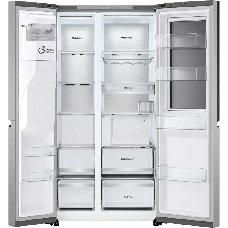 LG GSXE90BSAD InstaView American Style Smart Fridge Freezer - Brushed Steel