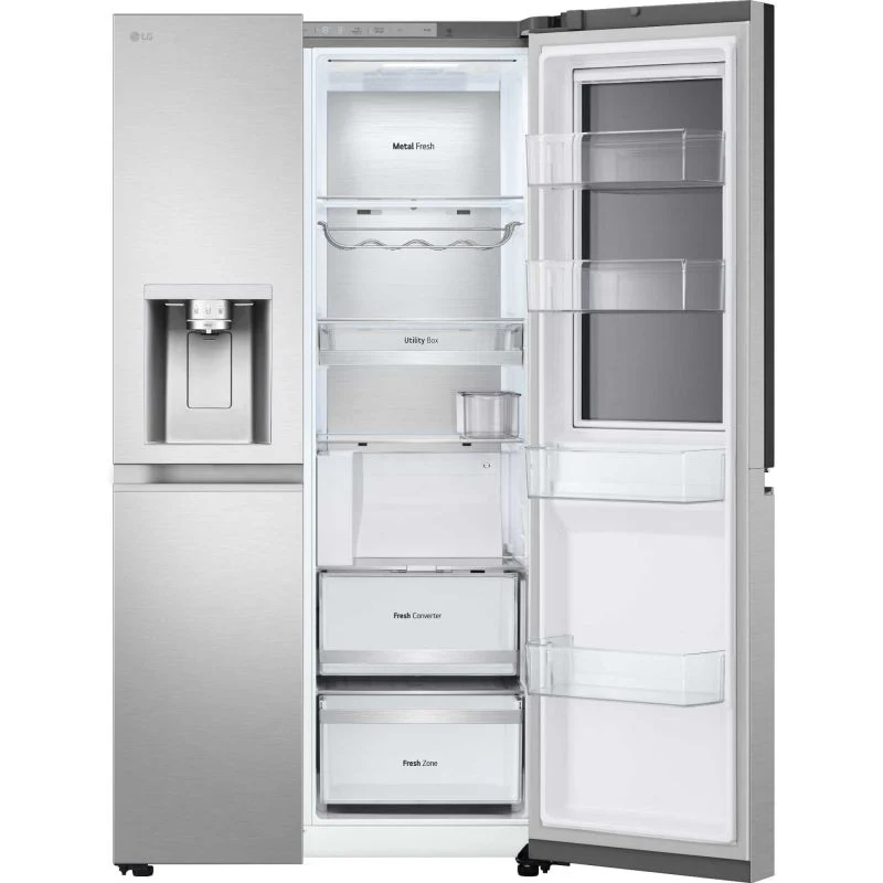 LG GSXE90BSAD InstaView American Style Smart Fridge Freezer - Brushed Steel