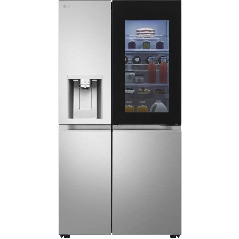 LG InstaView American Style Fridge Freezer 60/40 No Frost - Brushed Steel - GSXE91BSAD