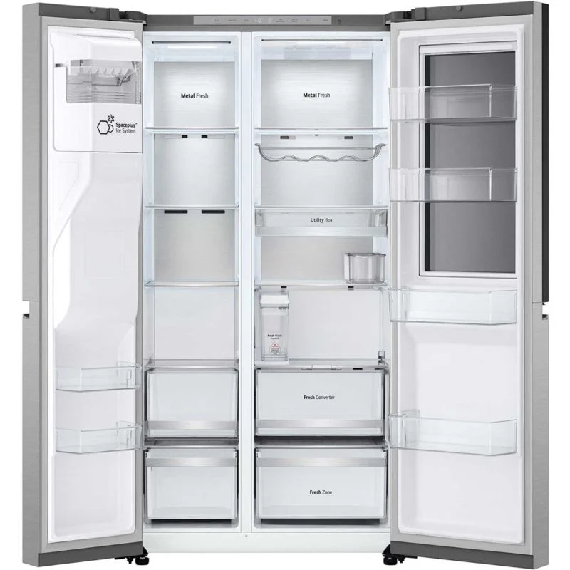 LG InstaView American Style Fridge Freezer 60/40 No Frost - Brushed Steel - GSXE91BSAD
