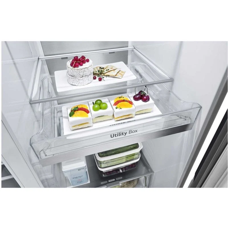 LG InstaView American Style Fridge Freezer 60/40 No Frost - Brushed Steel - GSXE91BSAD