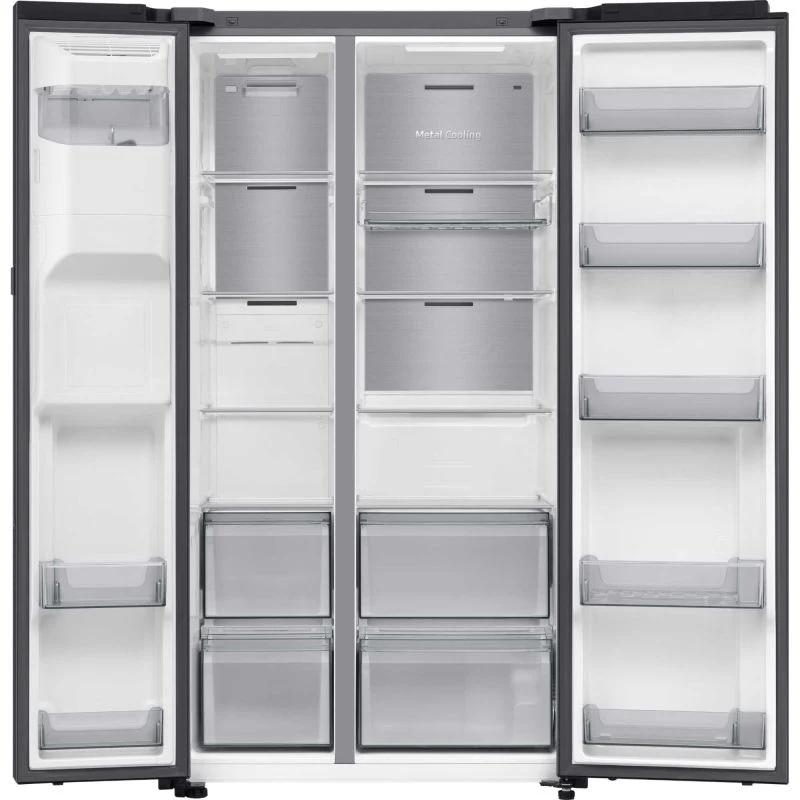 Samsung Family Hub 9" American Style Fridge Freezer 60/40 Total No Frost - Black - RS90F64EEFEU