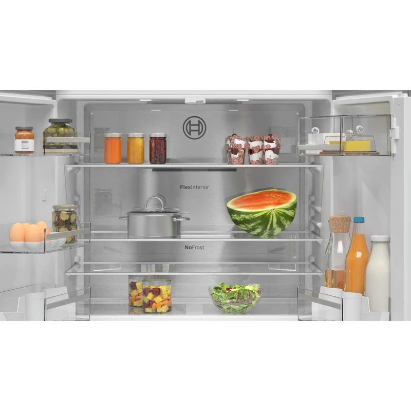 Bosch Series 4 American Style Fridge Freezer 70/30 Total No Frost - Brushed Steel - KFN96APEAG