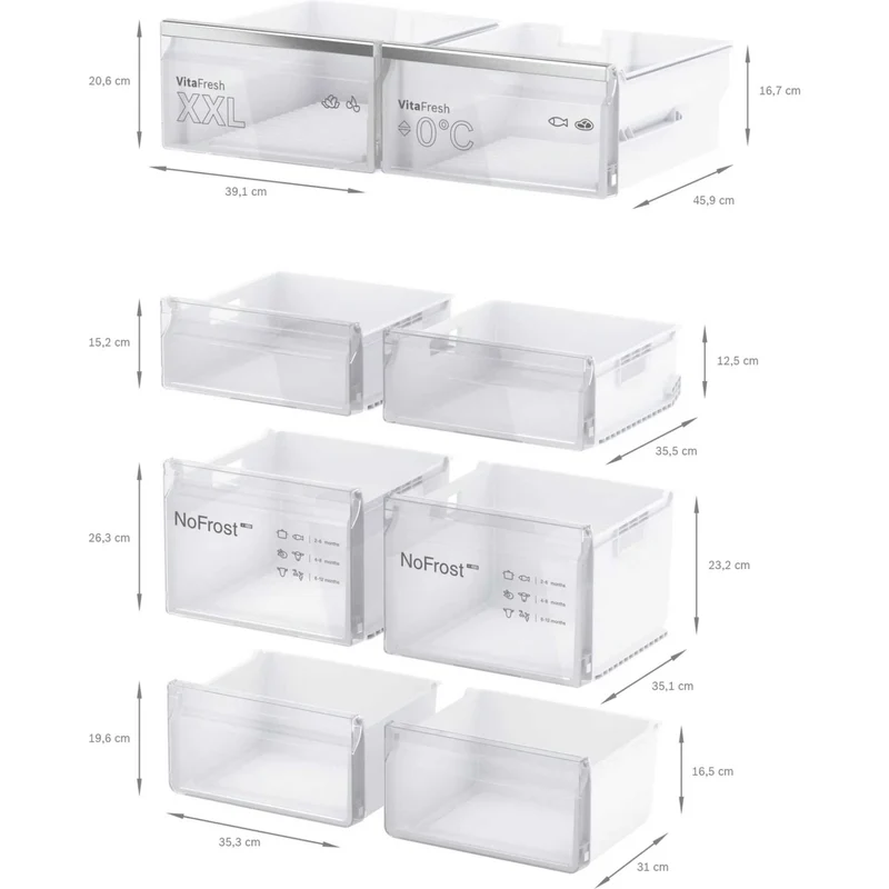 Bosch Series 4 American Style Fridge Freezer 70/30 Total No Frost - Brushed Steel - KFN96APEAG