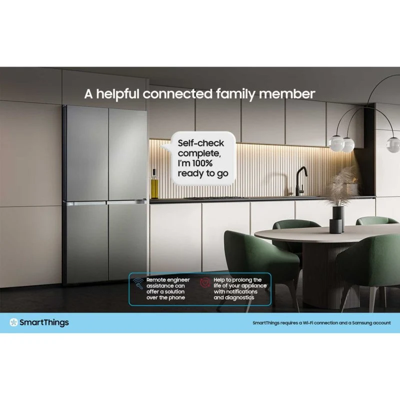Samsung Family Hub 9" American Style Fridge Freezer 60/40 Total No Frost - Silver - RS90F64EETEU