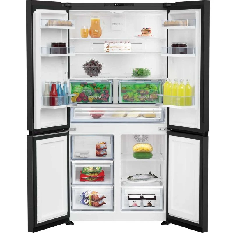 Beko American Style Fridge Freezer 50/50 NeoFrost - Black Steel - GN446224VPZ