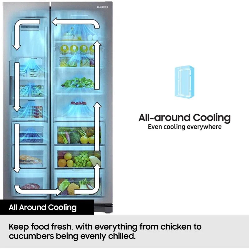 Samsung Series 6 American Style Fridge Freezer 60/40 No Frost - Silver - RS70F65KETEU