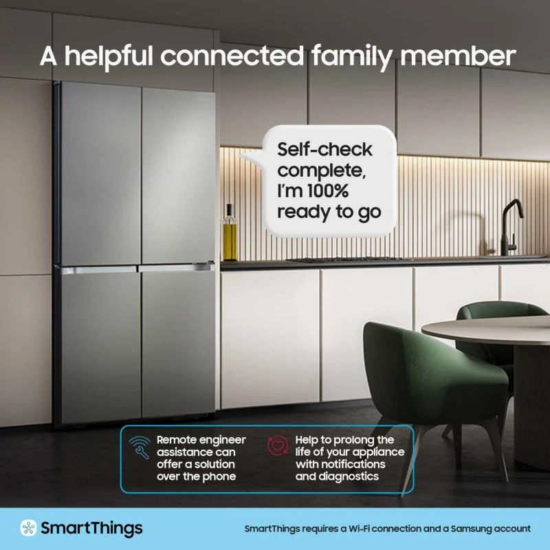 Samsung Bespoke Series 6 American Style Fridge Freezer 50/50 No Frost - Black Doi - RS70F64KEFEU