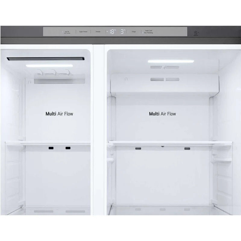 LG NatureFRESH American Style Fridge Freezer 50/50 Total No Frost - Prime Silver - GSLC41PYPE