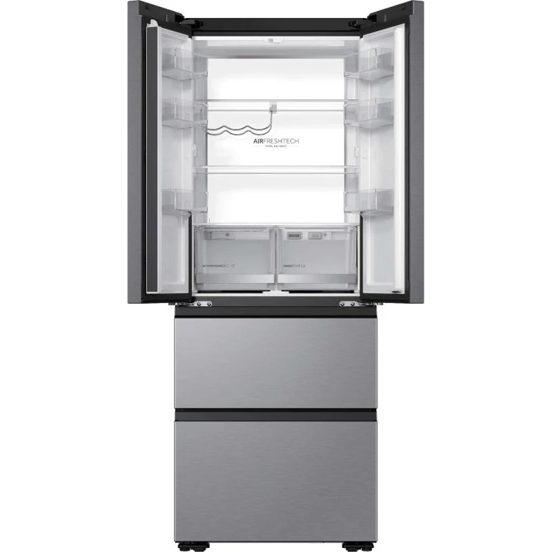Haier Space-Fit American Style Fridge Freezer 60/40 No Frost - Platinum Inox - HFKR5718DNMM