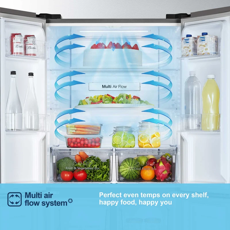 Fridgemaster American Style Fridge Freezer 50/50 Total No Frost - Silver - MQ79394ES