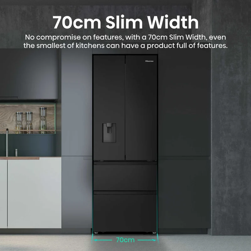 Hisense American Style Fridge Freezer 60/40 Total No Frost - Black - RF632N4WFE