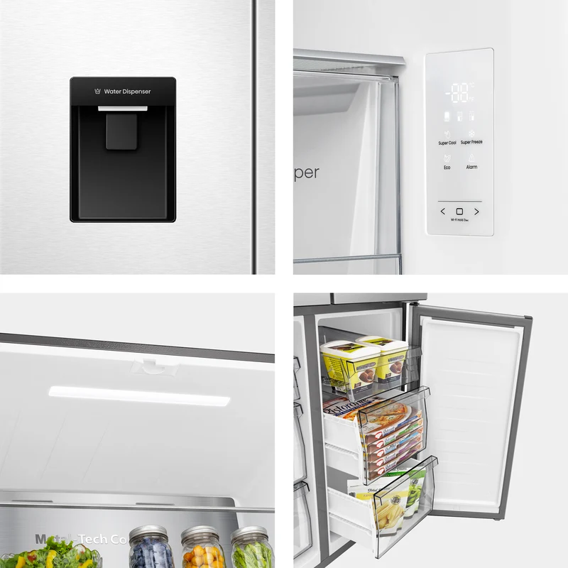 Hisense American Style Fridge Freezer 60/40 Total No Frost - Inox - RQ5P470SMIE