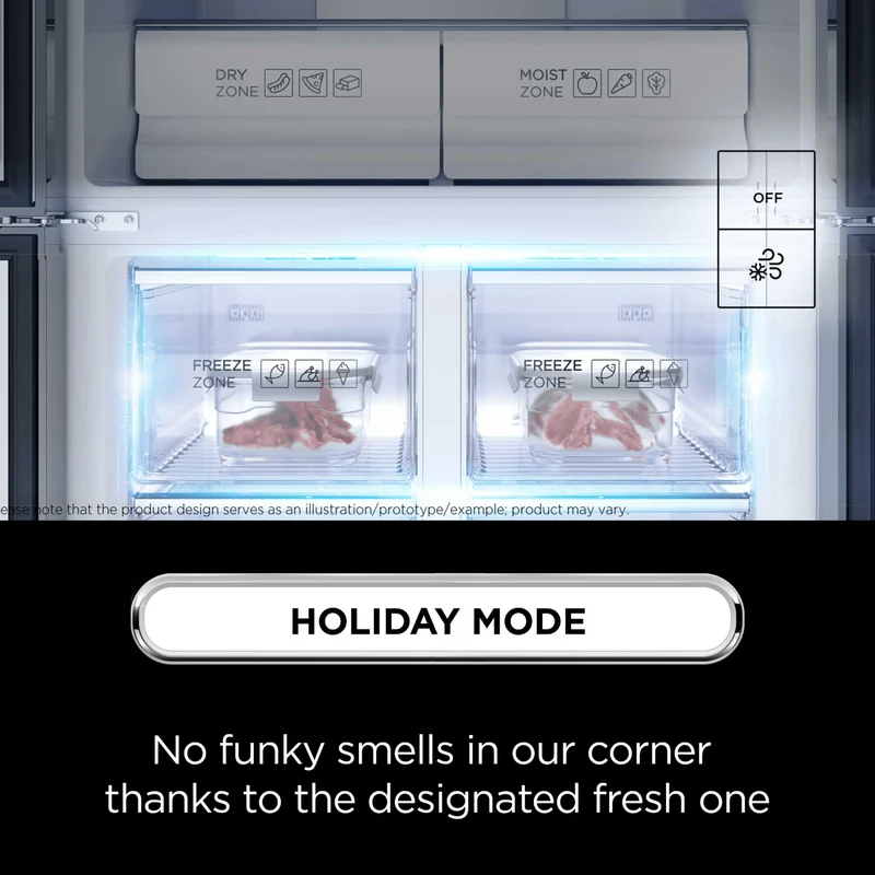 TCL American Style Fridge Freezer 50/50 Total No Frost - Quartz Grey - RP466CXE1UK