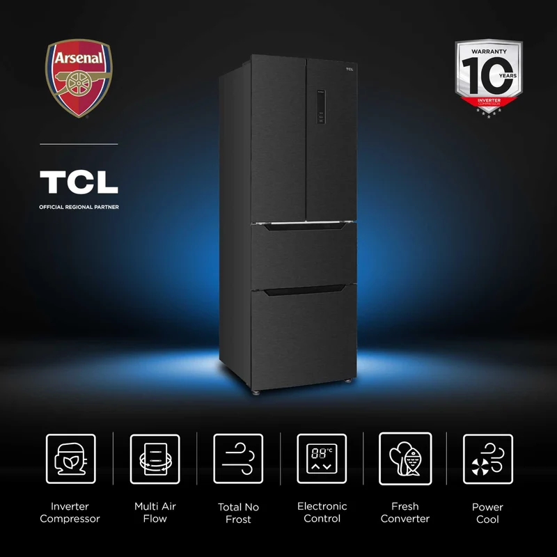 TCL American Style Fridge Freezer 50/50 Total No Frost - Black - RP320FBE0UK