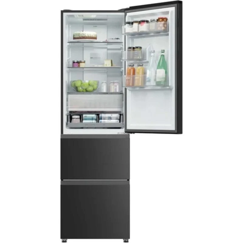 Haier 3D 55 Series 3 Fridge Freezer 60/40 NoFrost - Black - HTR3518ENMTK