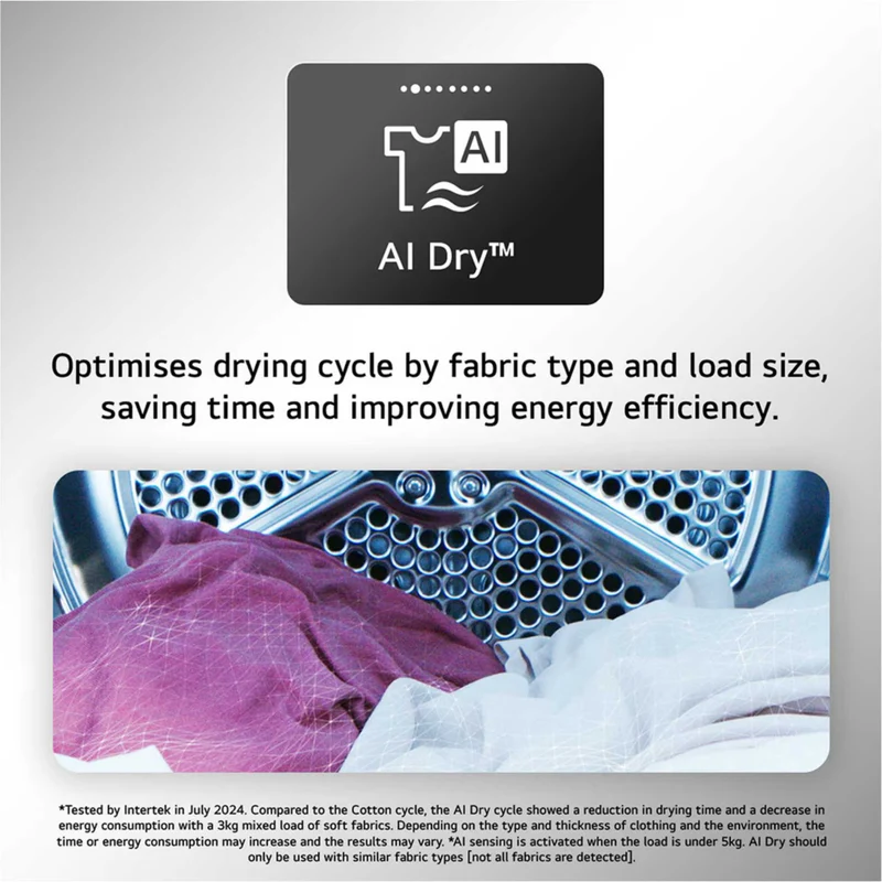LG Series 7 AI Dry 10kg Heat Pump Tumble Dryer - RHX7010TBB