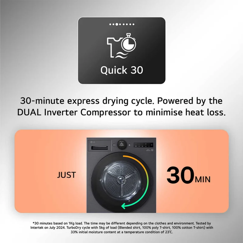 LG Series 7 AI Dry 10kg Heat Pump Tumble Dryer - RHX7010TBB